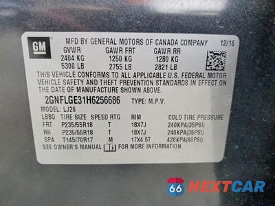 Zdjęcie 14 z 14 samochodu: 2017 CHEVROLET EQUINOX PREMIER VIN:2GNFLGE31H6256686 - miniatura