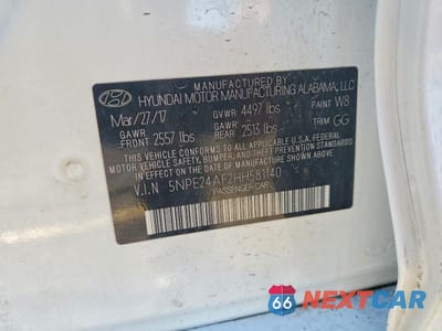 Zdjęcie 13 z 13 samochodu: 2017 HYUNDAI SONATA SE VIN:5NPE24AF2HH581140 - miniatura