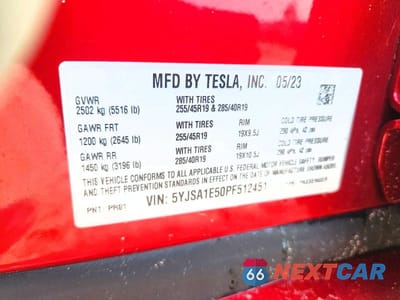 Zdjęcie 13 z 13 samochodu: 2023 TESLA MODEL S VIN:5YJSA1E50PF512451 - miniatura