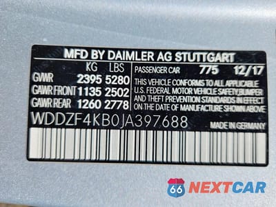 Zdjęcie 12 z 12 samochodu: 2018 MERCEDES-BENZ E 300 4MATIC VIN:WDDZF4KB0JA397688 - miniatura