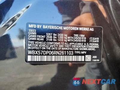 Zdjęcie 12 z 12 samochodu: 2024 BMW X3 XDRIVE30I VIN:WBX57DP06RN261103 - miniatura