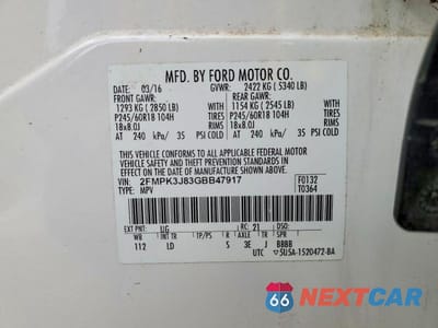 Zdjęcie 13 z 13 samochodu: 2016 FORD EDGE SEL VIN:2FMPK3J83GBB47917 - miniatura