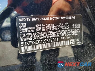 Zdjęcie 13 z 13 samochodu: 2020 BMW X3 SDRIVE30I VIN:5UXTY3C04L9B17021 - miniatura