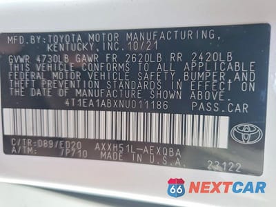 Zdjęcie 13 z 13 samochodu: 2022 TOYOTA AVALON NIGHT SHADE VIN:4T1EA1ABXNU011186 - miniatura