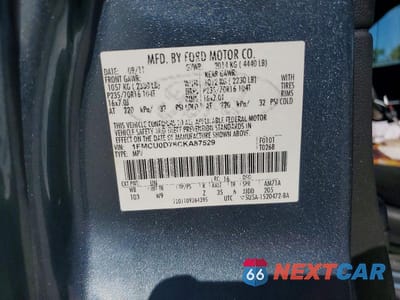 Zdjęcie 13 z 13 samochodu: 2012 FORD ESCAPE XLT VIN:1FMCU0D78CKA87529 - miniatura