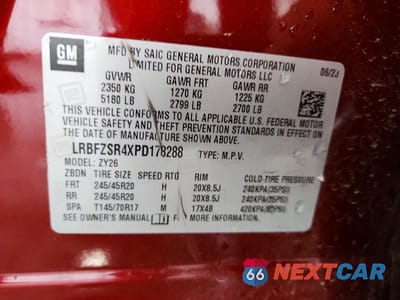 Zdjęcie 12 z 12 samochodu: 2023 BUICK ENVISION AVENIR VIN:LRBFZSR4XPD178288 - miniatura