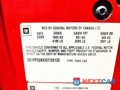 Zdjęcie 12 z 12 samochodu: 1999 CHEVROLET CAMARO VIN:2G1FP22KXX2126125 - miniatura