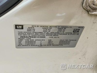 Zdjęcie 13 z 13 samochodu: 2012 CHEVROLET EQUINOX LT VIN:2GNALPEK9C1315555 - miniatura