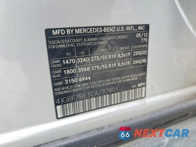 Zdjęcie 13 z 13 samochodu: 2012 MERCEDES-BENZ GL 450 4MATIC VIN:4JGBF7BE1CA797801 - miniatura