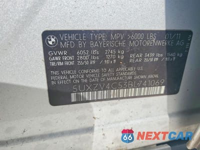 Zdjęcie 13 z 13 samochodu: 2011 BMW X5 XDRIVE35I VIN:5UXZV4C53BL741069 - miniatura