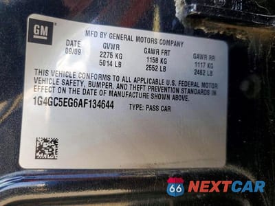 Zdjęcie 12 z 12 samochodu: 2010 BUICK LACROSSE CXL VIN:1G4GC5EG6AF134644 - miniatura