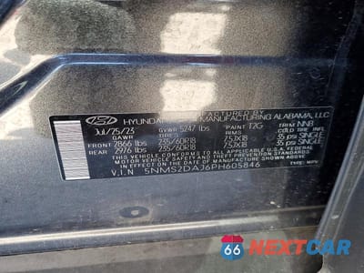 Zdjęcie 13 z 13 samochodu: 2023 HYUNDAI SANTA FE SEL VIN:5NMS2DAJ6PH605846 - miniatura