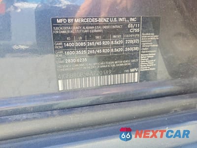 Zdjęcie 12 z 12 samochodu: 2011 MERCEDES-BENZ ML 350 4MATIC VIN:4JGBB8GB5BA720119 - miniatura