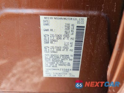Zdjęcie 13 z 13 samochodu: 2015 NISSAN MURANO PLATINUM VIN:5N1AZ2MHXFN235664 - miniatura