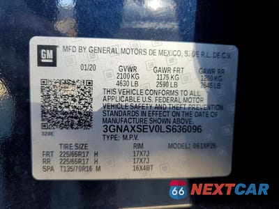Zdjęcie 13 z 13 samochodu: 2020 CHEVROLET EQUINOX LS VIN:3GNAXSEV0LS636096 - miniatura