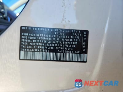 Zdjęcie 12 z 12 samochodu: 2014 VOLKSWAGEN JETTA BASE VIN:3VW2K7AJ9EM235596 - miniatura