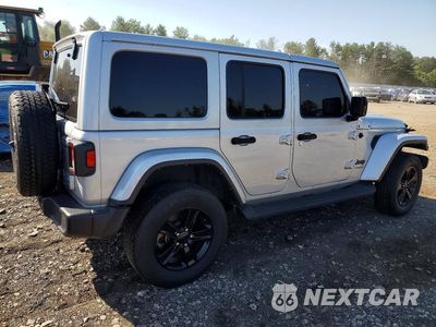 Trzecie zdjęcie samochodu z tyłu: 2022 JEEP WRANGLER UNLIMITED SAHARA VIN:1C4HJXEN7NW187674 - miniatura