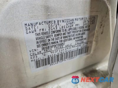 Zdjęcie 12 z 12 samochodu: 2019 NISSAN SENTRA S VIN:3N1AB7AP9KY358857 - miniatura