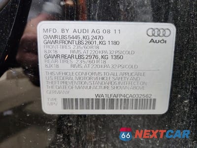 Zdjęcie 13 z 13 samochodu: 2012 AUDI Q5 PREMIUM PLUS VIN:WA1LFAFP4CA032562 - miniatura
