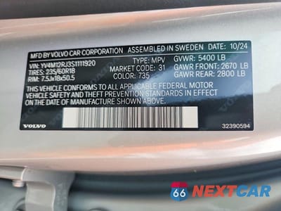 Zdjęcie 13 z 13 samochodu: 2025 VOLVO XC60 CORE VIN:YV4M12RJ3S1111920 - miniatura