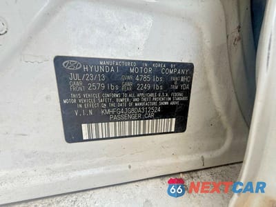 Zdjęcie 10 z 10 samochodu: 2013 HYUNDAI AZERA BASE VIN:KMHFG4JG8DA312524 - miniatura