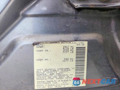 Zdjęcie 12 z 12 samochodu: 2018 NISSAN ALTIMA 2.5 SV VIN:1N4AL3AP6JC239857 - miniatura