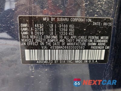 Zdjęcie 12 z 12 samochodu: 2025 SUBARU LEGACY PREMIUM VIN:4S3BWAD66S3032562 - miniatura
