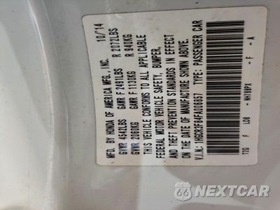 Zdjęcie 12 z 12 samochodu: 2015 HONDA ACCORD EXL VIN:1HGCR3F84FA006857 - miniatura