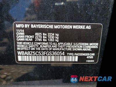 Zdjęcie 12 z 12 samochodu: 2015 BMW 328 XIGT SULEV VIN:WBA8Z5C53FGS36054 - miniatura