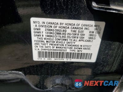 Zdjęcie 12 z 12 samochodu: 2013 ACURA MDX TECHNOLOGY VIN:2HNYD2H30DH502522 - miniatura