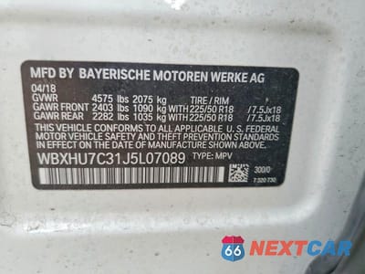 Zdjęcie 12 z 12 samochodu: 2018 BMW X1 SDRIVE28I VIN:WBXHU7C31J5L07089 - miniatura