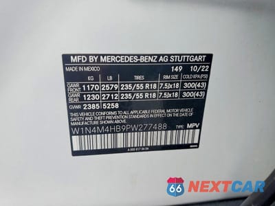 Zdjęcie 13 z 13 samochodu: 2023 MERCEDES-BENZ GLB 250 4MATIC VIN:W1N4M4HB9PW277488 - miniatura