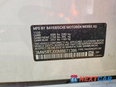 Zdjęcie 13 z 13 samochodu: 2021 BMW 330I VIN:3MW5R1J00M8B71386 - miniatura