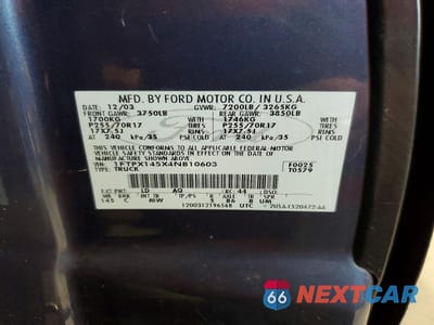 Zdjęcie 12 z 12 samochodu: 2004 FORD F150 VIN:1FTPX145X4NB10603 - miniatura