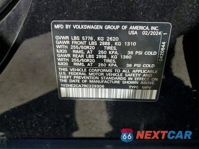 Zdjęcie 14 z 14 samochodu: 2024 VOLKSWAGEN ATLAS CROSS SPORT SE VIN:1V2HE2CA7RC229306 - miniatura