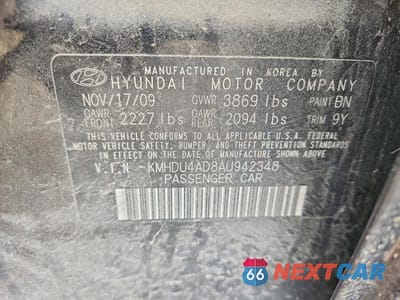 Zdjęcie 12 z 12 samochodu: 2010 HYUNDAI ELANTRA GLS VIN:KMHDU4AD8AU942348 - miniatura