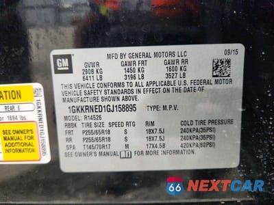 Zdjęcie 13 z 13 samochodu: 2016 GMC ACADIA SLE VIN:1GKKRNED1GJ158895 - miniatura