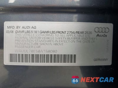Zdjęcie 12 z 12 samochodu: 2008 AUDI S4 AVANT QUATTRO VIN:WAUUL78E58A158080 - miniatura