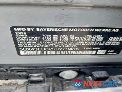Zdjęcie 13 z 13 samochodu: 2025 BMW X5 XDRIVE50E VIN:5UX43EU02S9Y29486 - miniatura