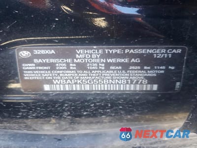 Zdjęcie 12 z 12 samochodu: 2011 BMW 328 XI SULEV VIN:WBAPK5G55BNN81778 - miniatura