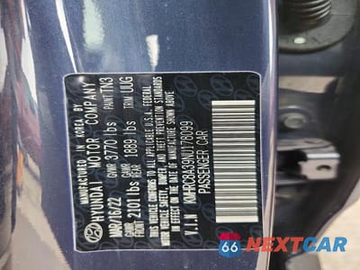 Zdjęcie 14 z 14 samochodu: 2022 HYUNDAI VENUE LIMITED VIN:KMHRC8A39NU178099 - miniatura