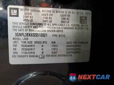 Zdjęcie 13 z 13 samochodu: 2013 CHEVROLET CAPTIVA LT VIN:3GNFL3EKXDS510021 - miniatura