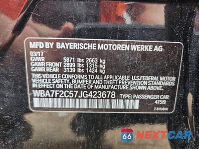 Zdjęcie 12 z 12 samochodu: 2018 BMW 750 XI VIN:WBA7F2C57JG423678 - miniatura