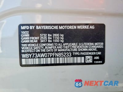 Zdjęcie 12 z 12 samochodu: 2023 BMW I4 EDRIVE 40 VIN:WBY73AW07PFN85233 - miniatura