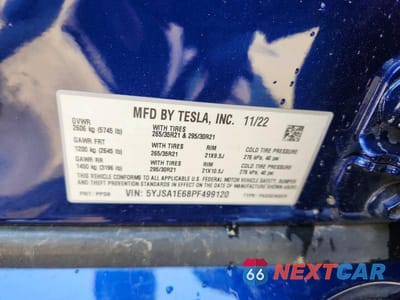 Zdjęcie 13 z 13 samochodu: 2023 TESLA MODEL S VIN:5YJSA1E68PF499120 - miniatura
