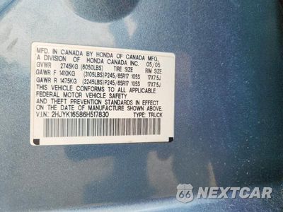 Zdjęcie 12 z 12 samochodu: 2006 HONDA RIDGELINE RTL VIN:2HJYK16586H517830 - miniatura