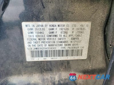 Zdjęcie 12 z 12 samochodu: 2010 HONDA FIT VIN:JHMGE8G20AC034363 - miniatura