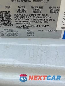 Zdjęcie 10 z 10 samochodu: 2019 CHEVROLET SILVERADO K2500 HEAVY DUTY LT VIN:1GC1KSEY4KF265478 - miniatura