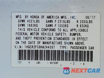 Zdjęcie 13 z 13 samochodu: 2017 HONDA ACCORD SPORT VIN:1HGCR2F58HA244097 - miniatura