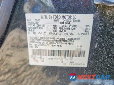 Zdjęcie 13 z 13 samochodu: 2013 FORD EDGE LIMITED VIN:2FMDK3KC7DBA17883 - miniatura